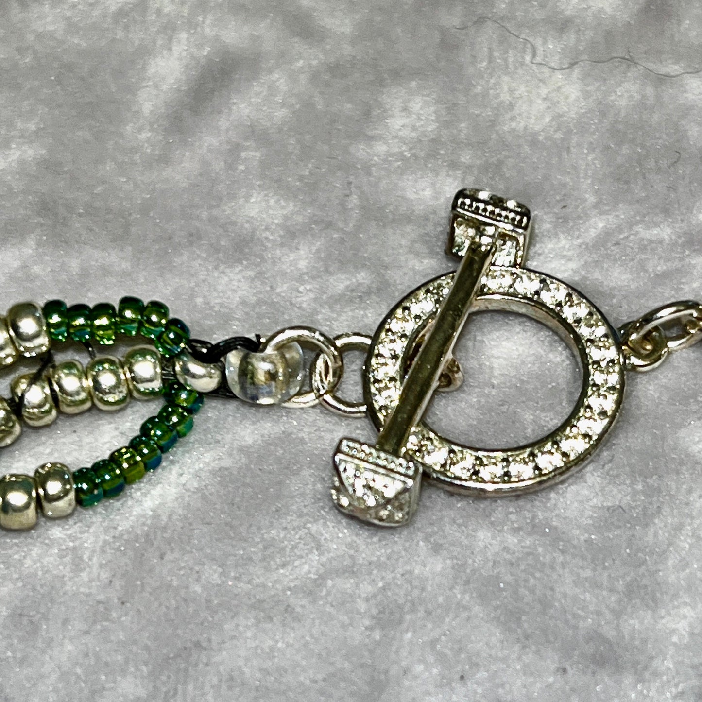 Edwardian inspired collar -jet and green colourway