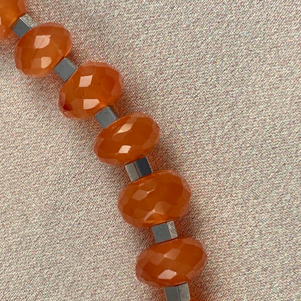 Carnelian and hematite necklace.