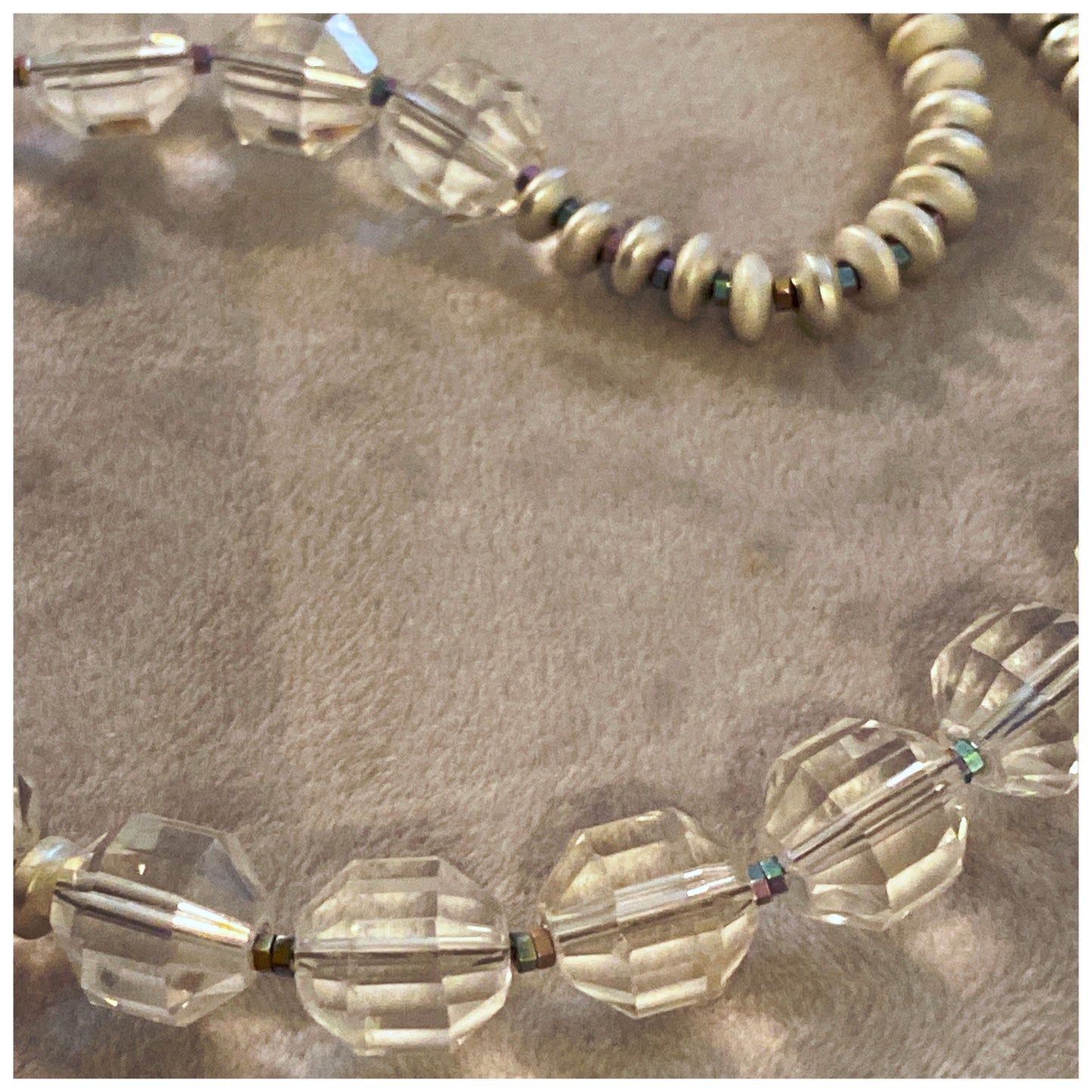 Crystal Quartz necklace with hematite