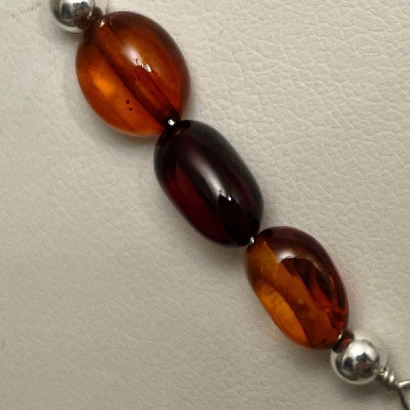 Fine silver and Baltic Amber 'Leaf' Necklace