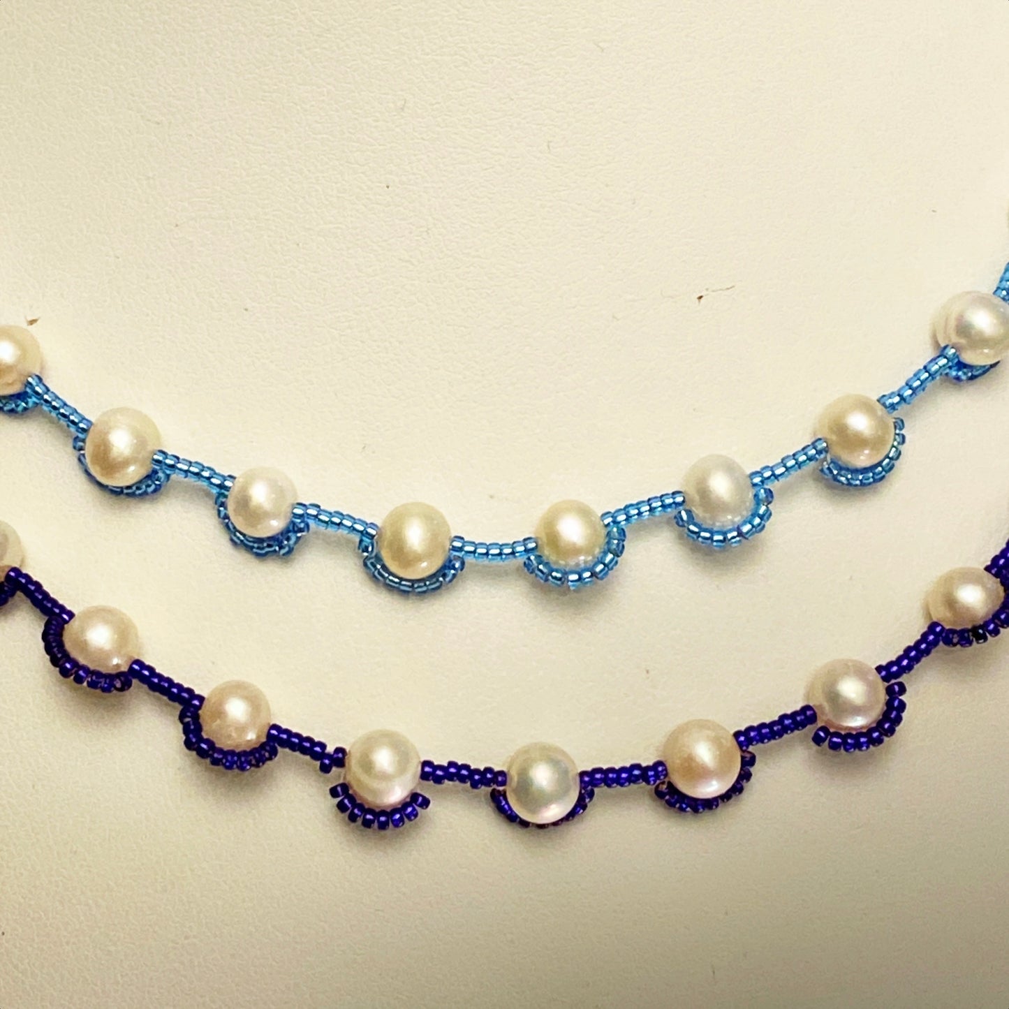 Delicate pearl necklaces with choice of seed beads